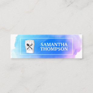 Kreativer Koch   Küchengeräte Wasserfarbe Mini Visitenkarte