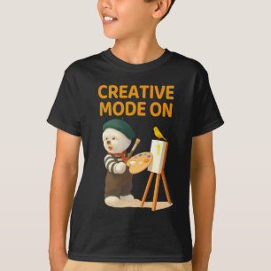 Kreativer Modus Ein: Maler Bichon-Hund Künstler Ku T-Shirt