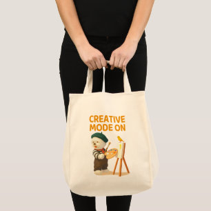 Kreativer Modus Ein: Maler Bichon-Hund Künstler Ku Tragetasche