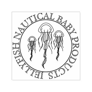 Kreativer Rahmen Cute Minimal Nautical Qualle Permastempel