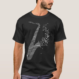 Kreativer Saxophon Kunst Weiß T-Shirt