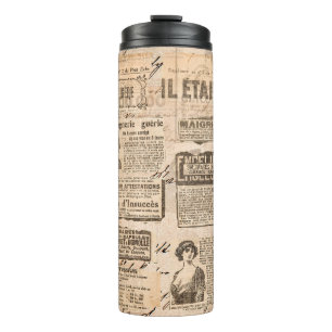 Kreativer Vintager Hintergrund. Papierstruktur. Thermosbecher