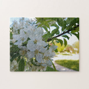 Kreativer weißer Blumenbaum Foto-Puzzle Puzzle
