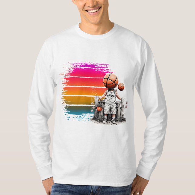 Kreatives Basketballdesign - Spieler, Schuhe und B T-Shirt (Vorderseite)