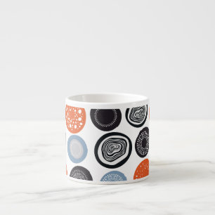 Kreatives, buntes geometrisches Kreismuster. Espressotasse