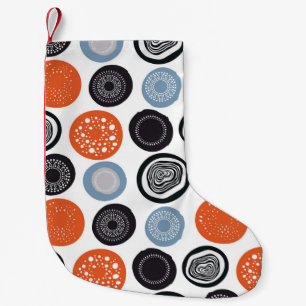 Kreatives, buntes geometrisches Kreismuster. Kleiner Weihnachtsstrumpf