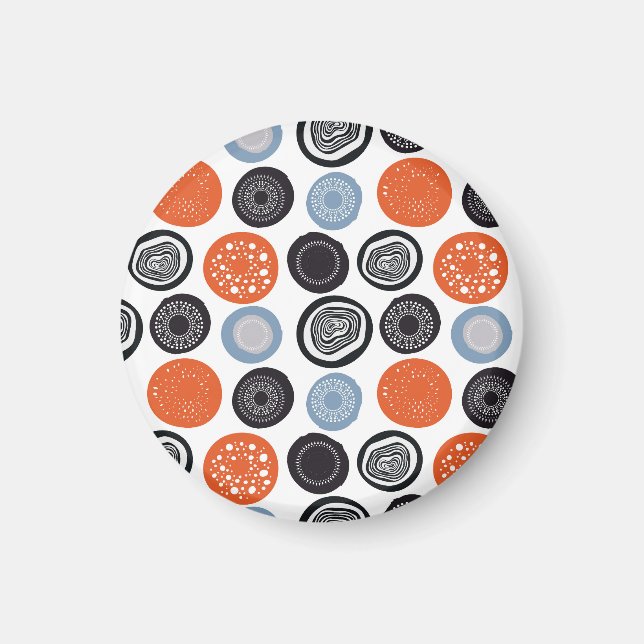 Kreatives, buntes geometrisches Kreismuster. Magnet (Vorne)