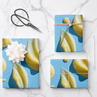 Kreatives Buttercreme-Tropfmuster  Geschenkpapier Set