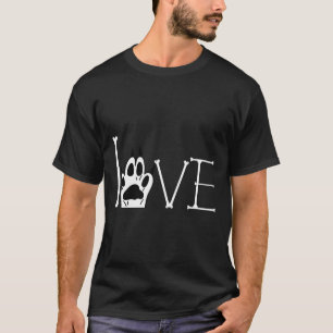 Kreatives Design des Wortes Liebe für Hund und Mop T-Shirt