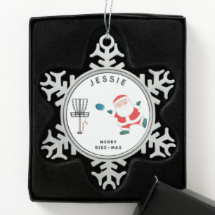 Kreatives Disc Golf Schneeflocken Zinn-Ornament
