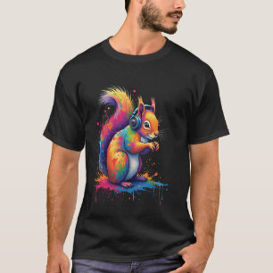 Kreatives Eichhörnchen-Motiv T-Shirt