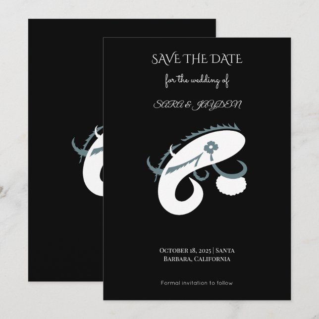 Kreatives Fischfang-Logo – modernes Angler-Design Save The Date (Vorne/Hinten)