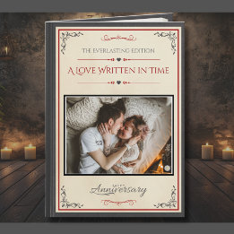 Kreatives Foto-Storybook zum Hochzeitstag für den  Karte