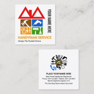 Kreatives Gebäude-Dach-Handwerkerwerk Quadratische Visitenkarte