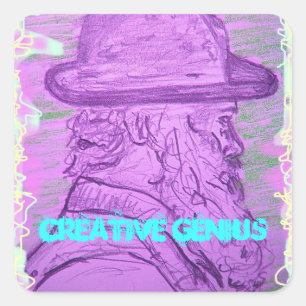 Kreatives Genie Quadratischer Aufkleber
