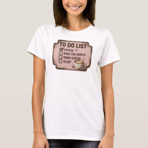 Kreatives Gold KAFFEE ZUERST RETTE DIE WELT Benutz T-Shirt