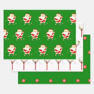 Kreatives Golf-Weihnachten Geschenkpapier Set