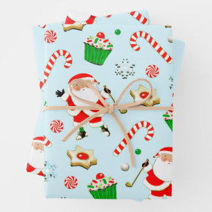 Kreatives Golf-Weihnachtsgeschenk Geschenkpapier Set
