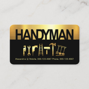 Kreatives Handwerker-Schild Goldschicht Visitenkarte