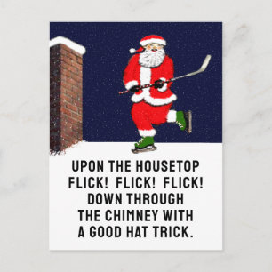 Kreatives Hockey-Weihnachten Postkarte