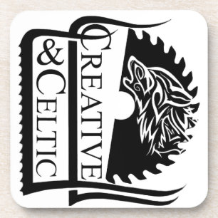 Kreatives & keltisches Logo Schwarz und Weiß Getränkeuntersetzer