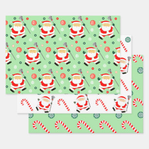 Kreatives Lacrosse-Weihnachtsgeschenk Geschenkpapier Set