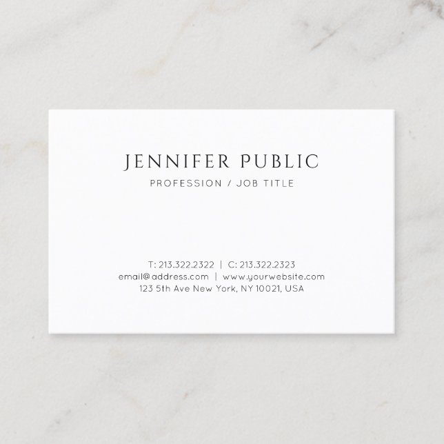 Kreatives modernes Design Einfaches Schlichtes Ber Visitenkarte (Vorderseite)