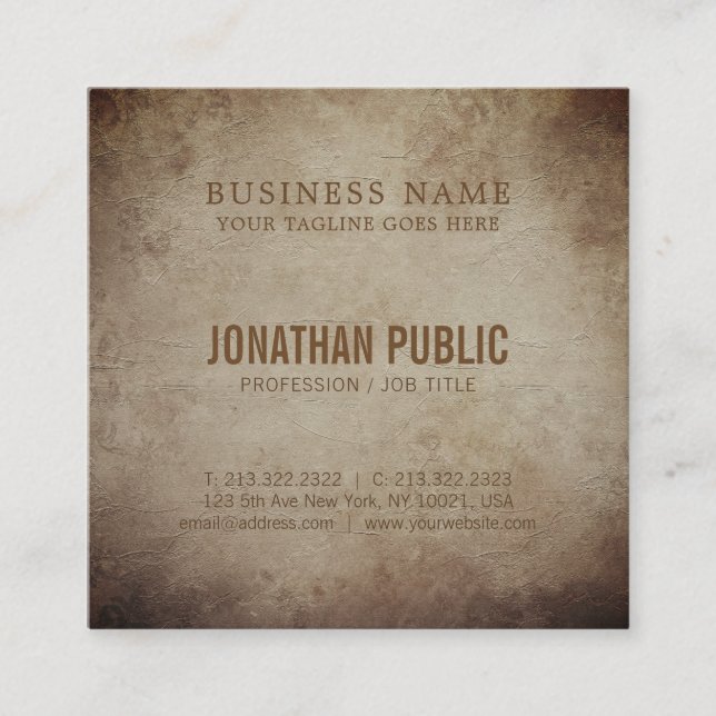 Kreatives Nostalgisches Historisches Design Vintag Quadratische Visitenkarte (Vorderseite)