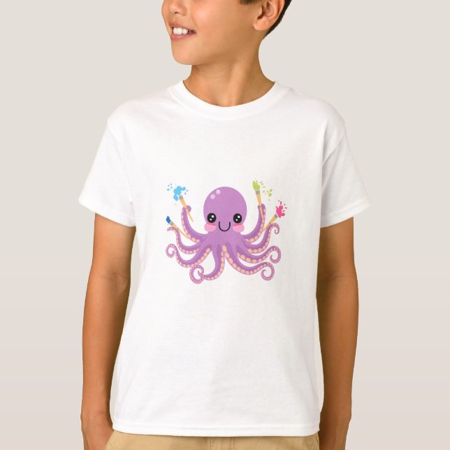 Kreatives Octopus-Studio T-Shirt (Vorderseite)
