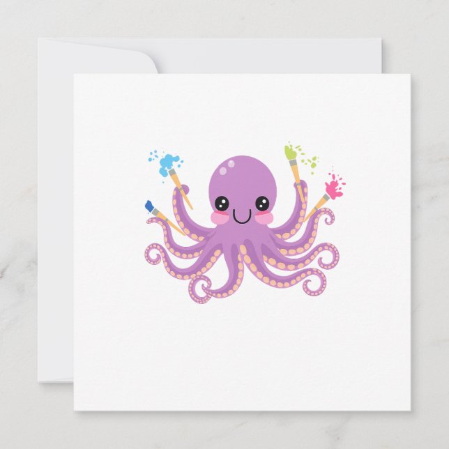 Kreatives Oktopus-Studio Einladung (Vorderseite)