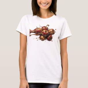 Kreatives rotes abstraktes Apfel-Kunstmotiv T-Shirt