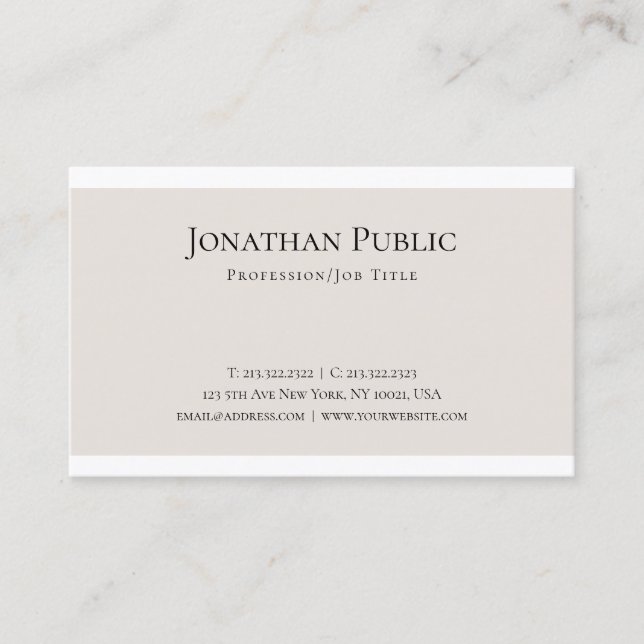 Kreatives sauberes Design Modernes, Schlichtes Tre Visitenkarte (Vorderseite)