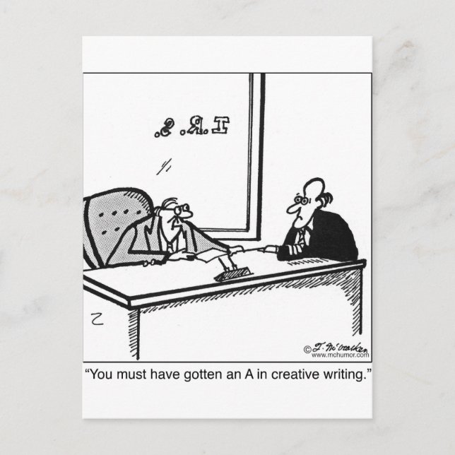 Kreatives Schreiben zur Steuererklärung Postkarte (Vorderseite)