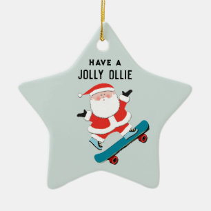 Kreatives Skateboarding-Geschenk für die Feiertage Keramik Ornament