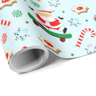 Kreatives Skateboarding Weihnachten Geschenkpapier