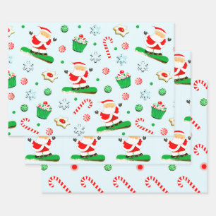 Kreatives Snowboarden Weihnachtsgeschenk Geschenkpapier Set