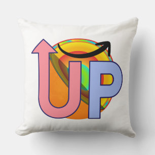 Kreatives UP-Lettering-Wachstumspfeil-Vektor Kissen