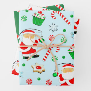 Kreatives Weihnachts-Angler-Geschenk Geschenkpapier Set