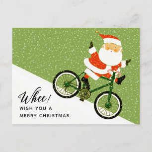 Kreatives Weihnachtsradfahren Feiertagspostkarte
