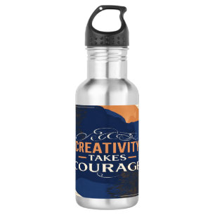 Kreativität braucht Mut Wasserflasche
