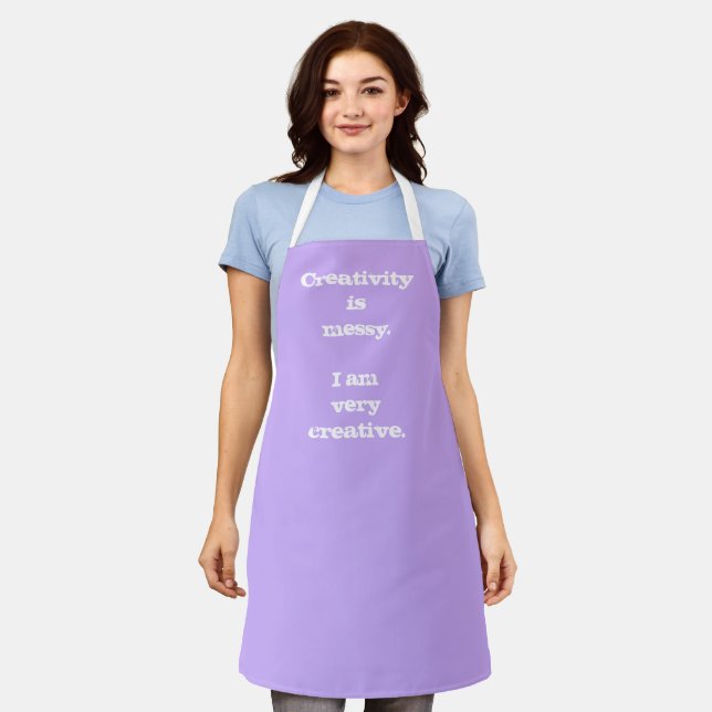 Kreativität ist Messy. Funny Apron Schürze (Getragen)