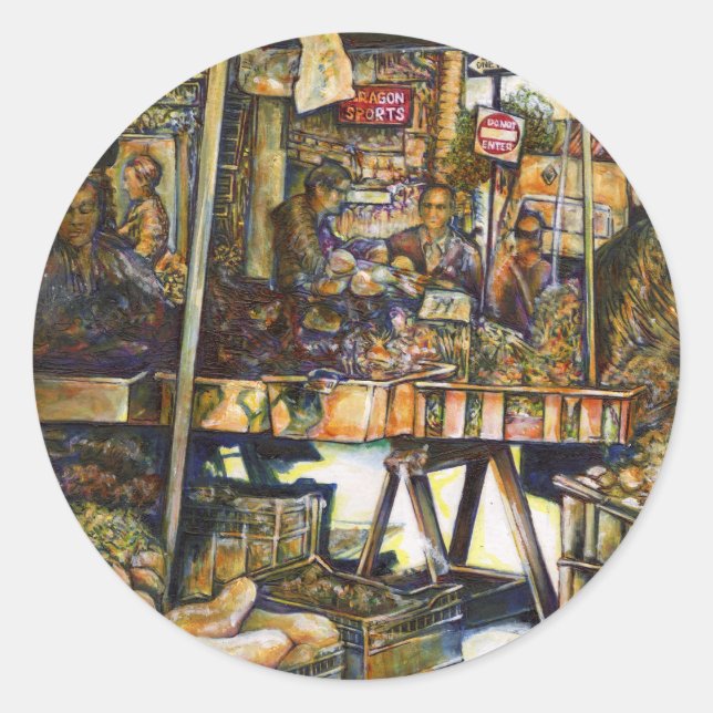 Kreativität macht alles heller runder aufkleber (Vorderseite)