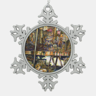 Kreativität macht alles heller schneeflocken Zinn-Ornament