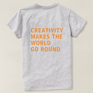 Kreativitätsangebot Orangefarbene Typografie Zurüc T-Shirt