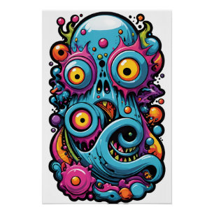 Kreatur aus der Lagune der Memphis-Designgruppe Poster