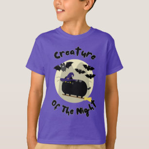 Kreatur des Hexenkattierkunstwerks der Nacht T-Shirt