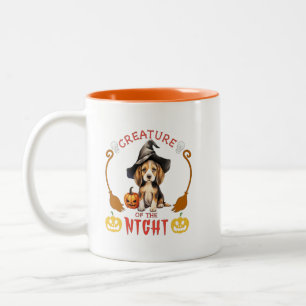 Kreatur des nächtlichen Beagle Zweifarbige Tasse