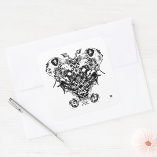 Kreatur (Gesichtsfantasie) Quadratischer Aufkleber