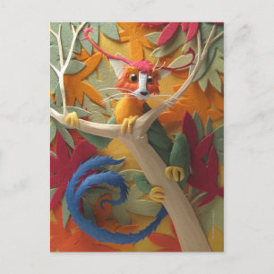 Kreatur im Baumposter Postkarte