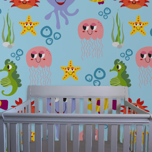 Kreaturen des Niedlichen Cartoon unter dem Meer Tapete